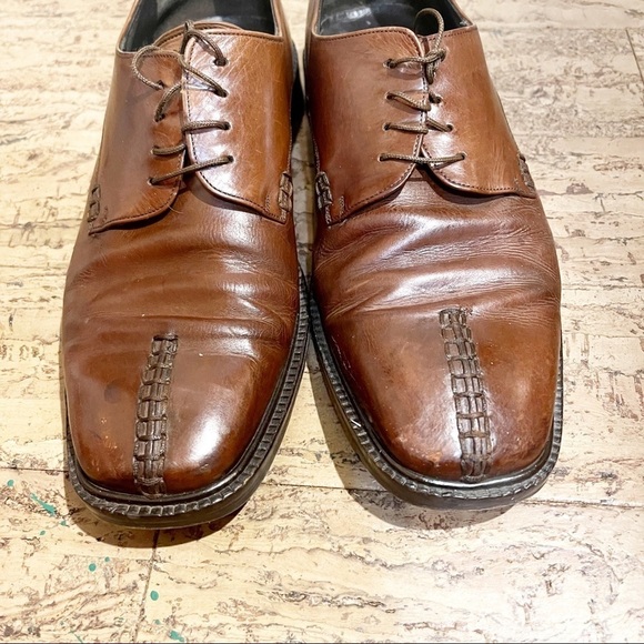 Mezlan Brown Leather Split Toe‎ Oxford Spain 9 M - Picture 4 of 9